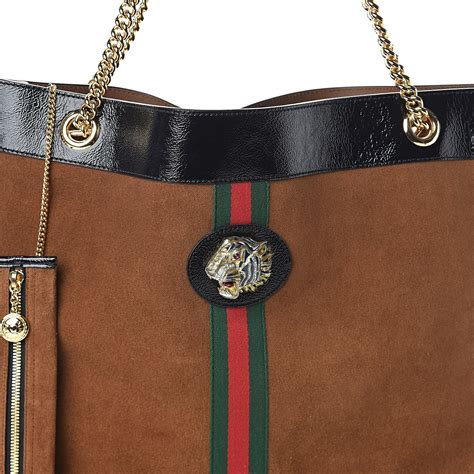 gucci suede vrown signature tote|brown vintage Gucci shoulder bag.